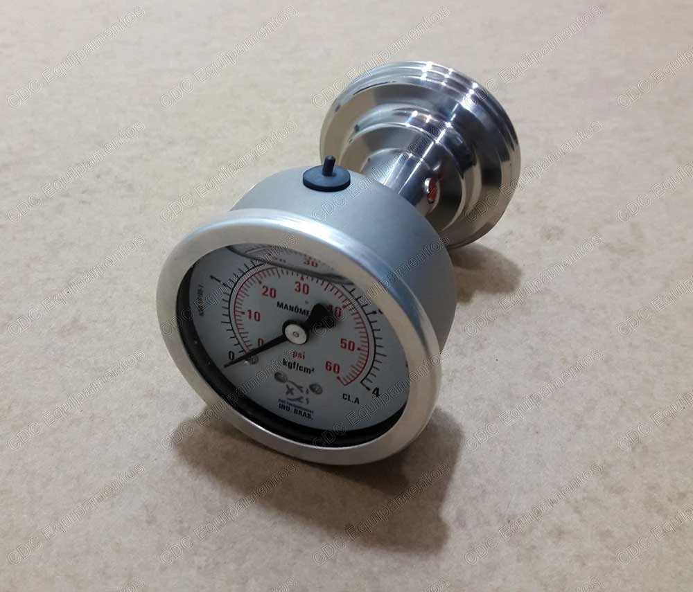 Manômetro Horizontal 60 Psi / 4 Bar Com Rosca 1/4