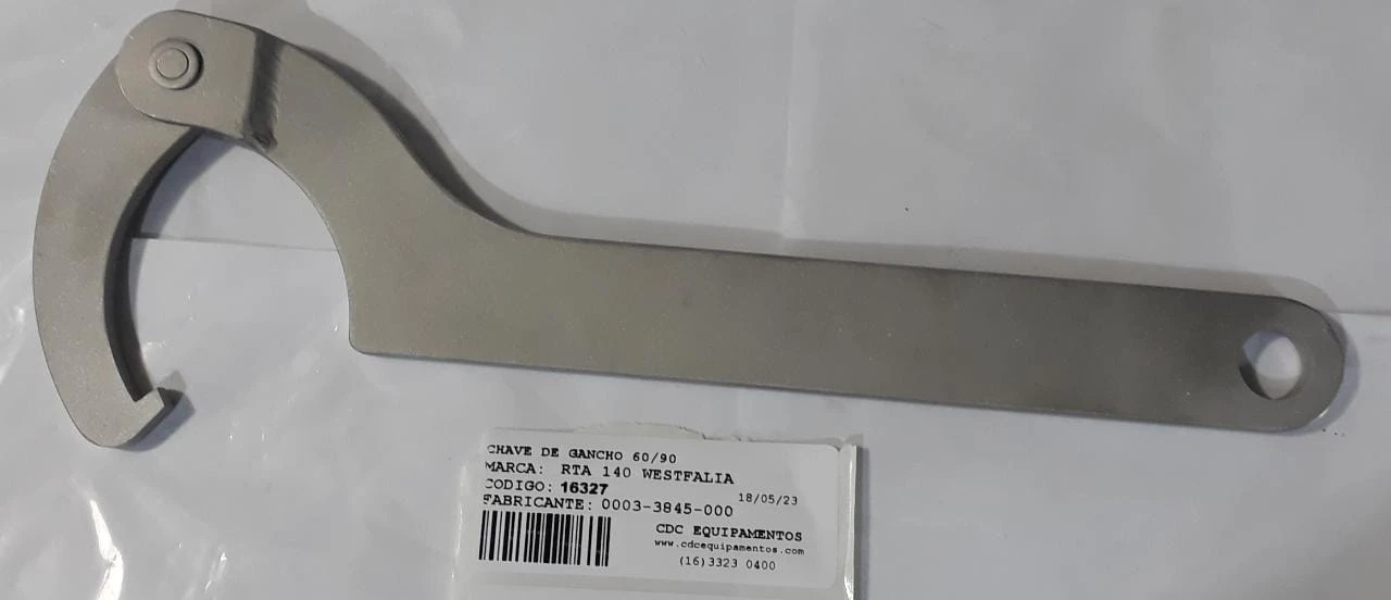 CHAVE DE GANCHO ARTICULADA EM INOX